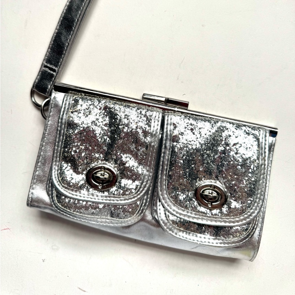 Fun Silver Sparkly Wristlet